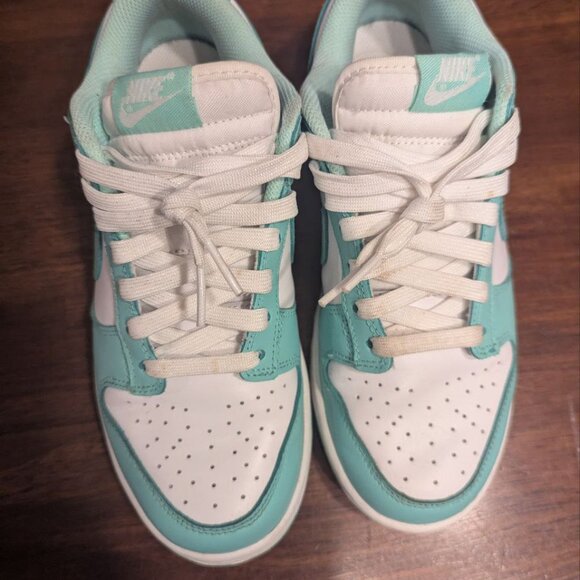 Nike Women's Aqua and White Sneakers - Picture 4 of 9